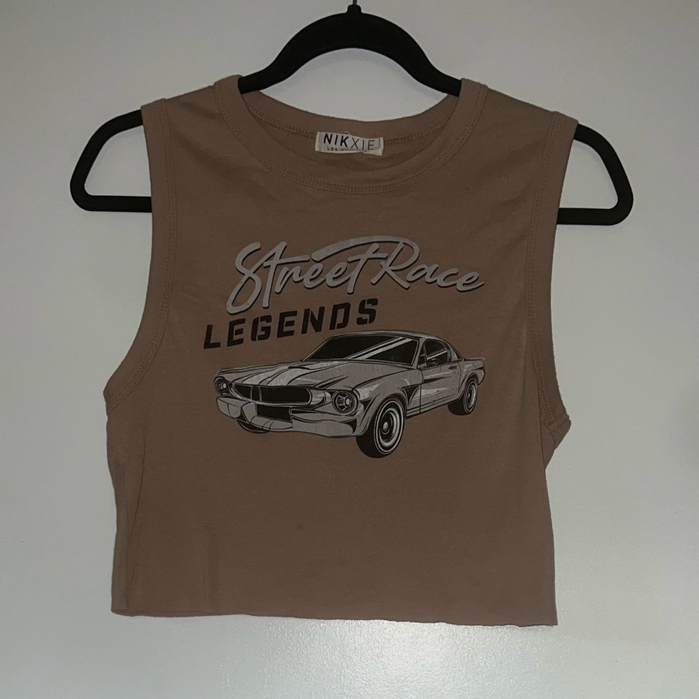 Tan Crop Top Tank